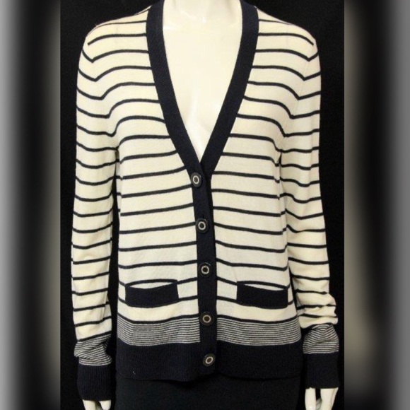 navy wool cardigan